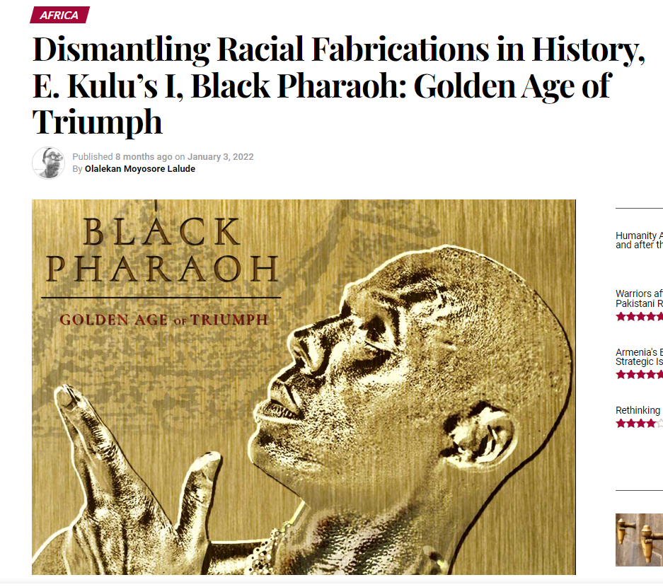 Dismantling Racial Fabrications in History, E. Kulu’s I, Black Pharaoh: Golden Age of Triumph